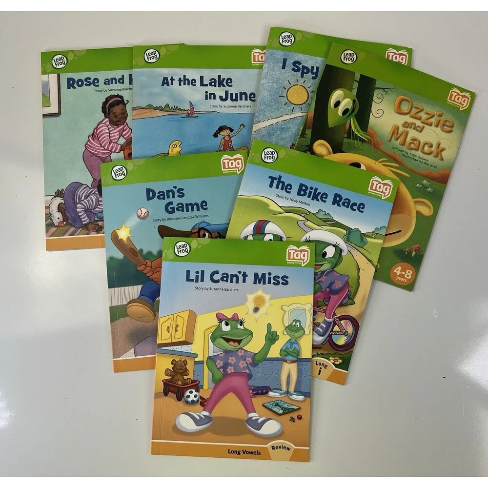 Leapfrog  Early Reader Series Lot of 7 Tag Books Long Vowels Learning Books USED